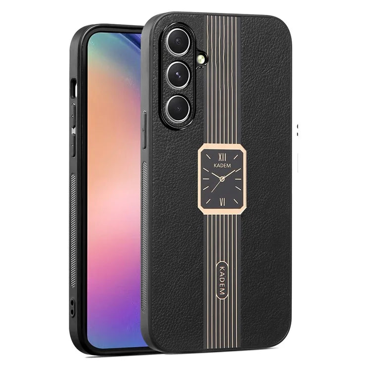 KADEM For Samsung Galaxy M55 5G / C55 5G / F55 5G Electroplating Case Leather+TPU+Acrylic Phone Cover