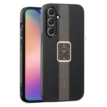 KADEM For Samsung Galaxy M55 5G / C55 5G / F55 5G Electroplating Case Leather+TPU+Acrylic Phone Cover