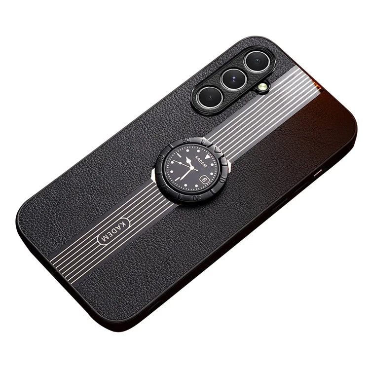 KADEM For Samsung Galaxy M55 5G / C55 5G / F55 5G Case with Finger Ring Holder PU Leather Coated Acrylic+TPU Phone Cover
