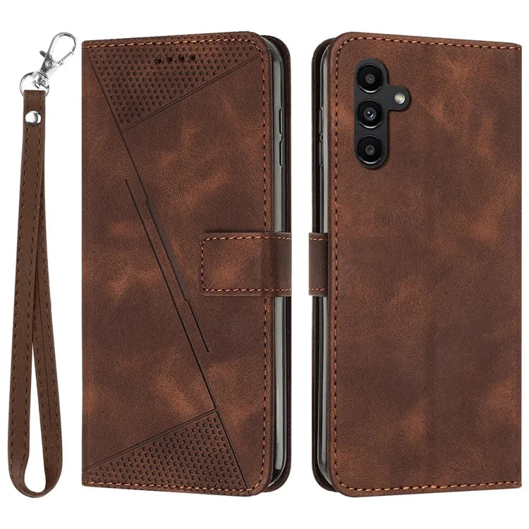 For Samsung Galaxy M15 5G / F15 5G Wholesale Phone Case Triangle Imprinted PU Leather Wallet Cover