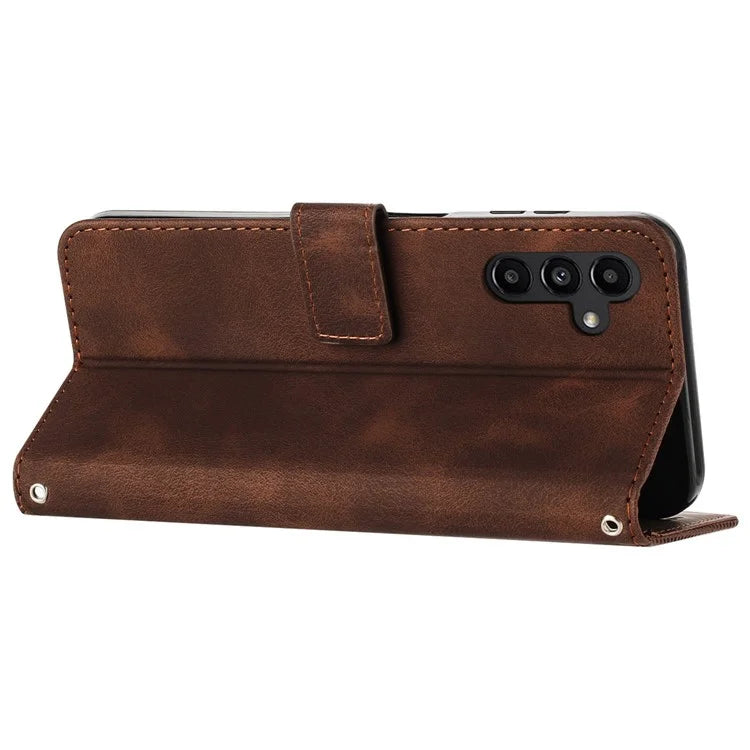 For Samsung Galaxy M15 5G / F15 5G Wholesale Phone Case Triangle Imprinted PU Leather Wallet Cover