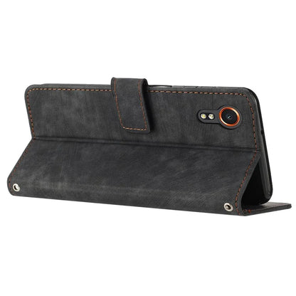 For Samsung Galaxy Xcover7 Wholesale Phone Cases Lines Imprinted PU Leather Phone Stand Cover
