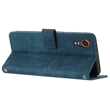 For Samsung Galaxy Xcover7 Wholesale Phone Cases Lines Imprinted PU Leather Phone Stand Cover