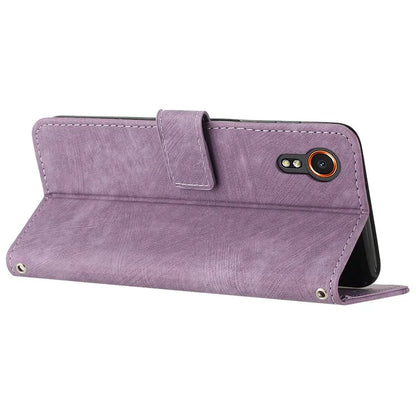 For Samsung Galaxy Xcover7 Wholesale Phone Cases Lines Imprinted PU Leather Phone Stand Cover