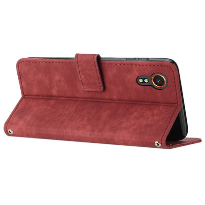 For Samsung Galaxy Xcover7 Wholesale Phone Cases Lines Imprinted PU Leather Phone Stand Cover