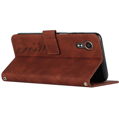 For Samsung Galaxy Xcover7 Cell Phone Case Imprinted PU Leather Magnetic Phone Stand Cover