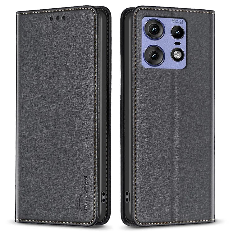 BINFEN COLOR BF18 For Motorola Edge 50 Pro 5G Magnetic Phone Case Leather Folio Stand Cover