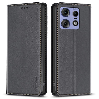 BINFEN COLOR BF18 For Motorola Edge 50 Pro 5G Magnetic Phone Case Leather Folio Stand Cover