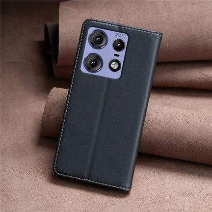 BINFEN COLOR BF18 For Motorola Edge 50 Pro 5G Magnetic Phone Case Leather Folio Stand Cover