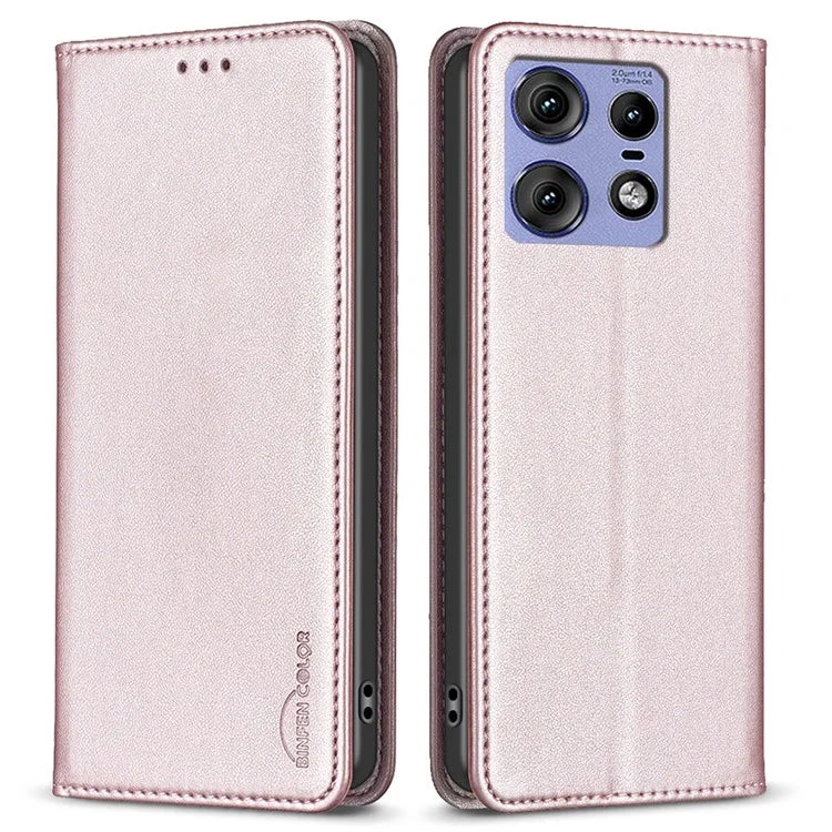 BINFEN COLOR BF18 For Motorola Edge 50 Pro 5G Magnetic Phone Case Leather Folio Stand Cover