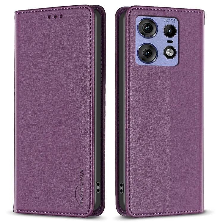 BINFEN COLOR BF18 For Motorola Edge 50 Pro 5G Magnetic Phone Case Leather Folio Stand Cover