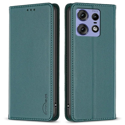 BINFEN COLOR BF18 For Motorola Edge 50 Pro 5G Magnetic Phone Case Leather Folio Stand Cover