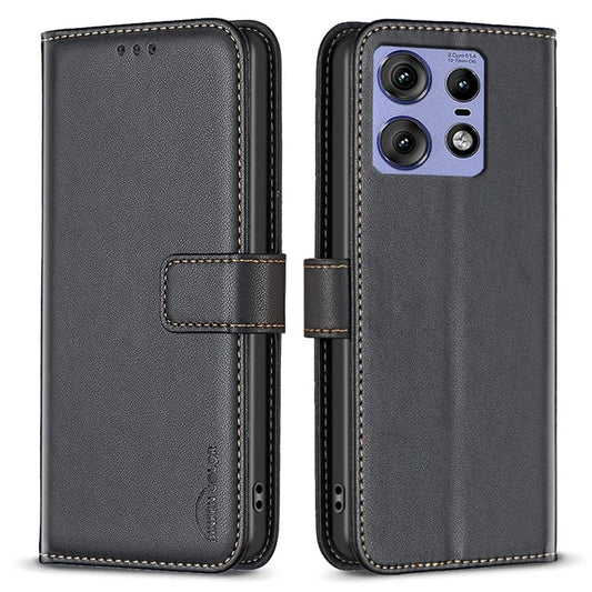 BINFEN COLOR BF17 For Motorola Edge 50 Pro 5G Wallet Case Leather Drop-resistant Phone Cover