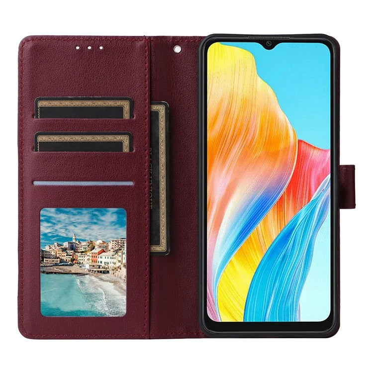 For Oppo A38 4G Wallet Phone Case Anti-Drop PU Leather Folio Flip Cover