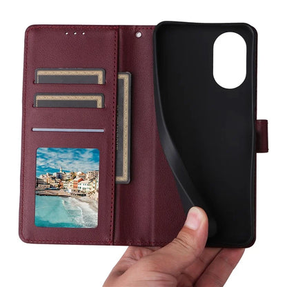 For Oppo A38 4G Wallet Phone Case Anti-Drop PU Leather Folio Flip Cover