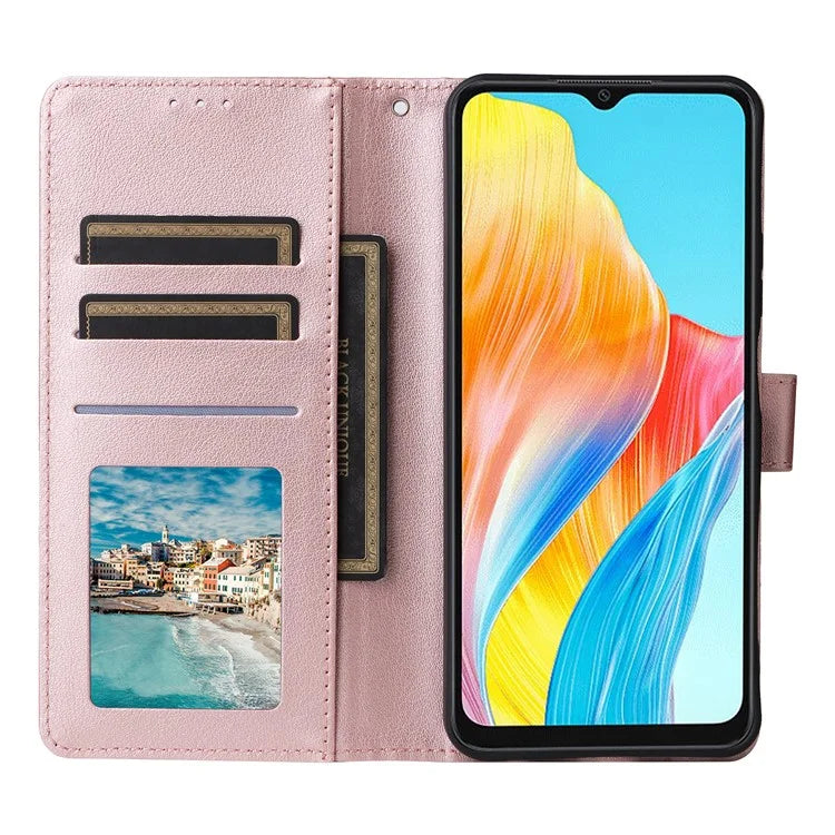 For Oppo A38 4G Wallet Phone Case Anti-Drop PU Leather Folio Flip Cover