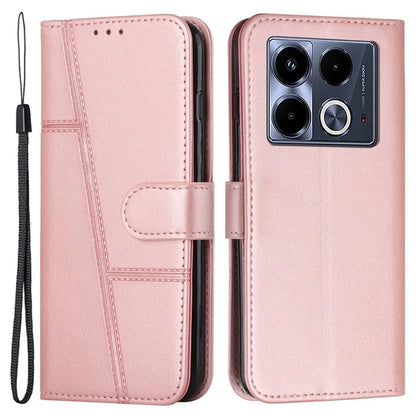 For Infinix Note 40 Case Calf Texture PU Leather Scratch Resistant Phone Cover