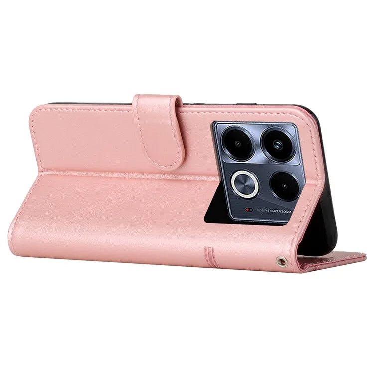 For Infinix Note 40 Case Calf Texture PU Leather Scratch Resistant Phone Cover