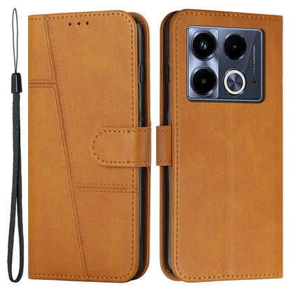 For Infinix Note 40 Case Calf Texture PU Leather Scratch Resistant Phone Cover