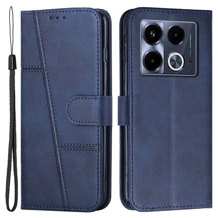 For Infinix Note 40 Case Calf Texture PU Leather Scratch Resistant Phone Cover