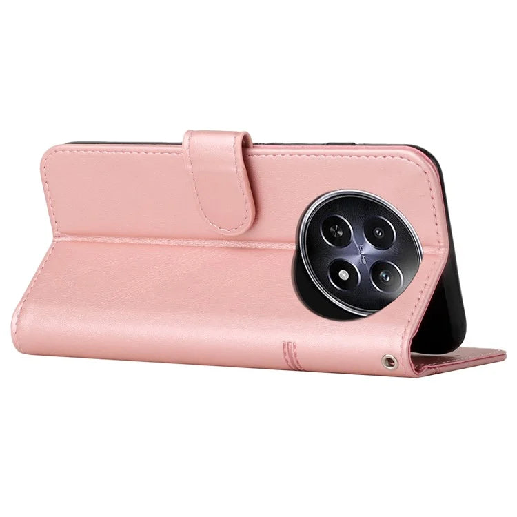 For Realme 12 5G Case Fall Protection Calf Texture PU Leather Phone Cover