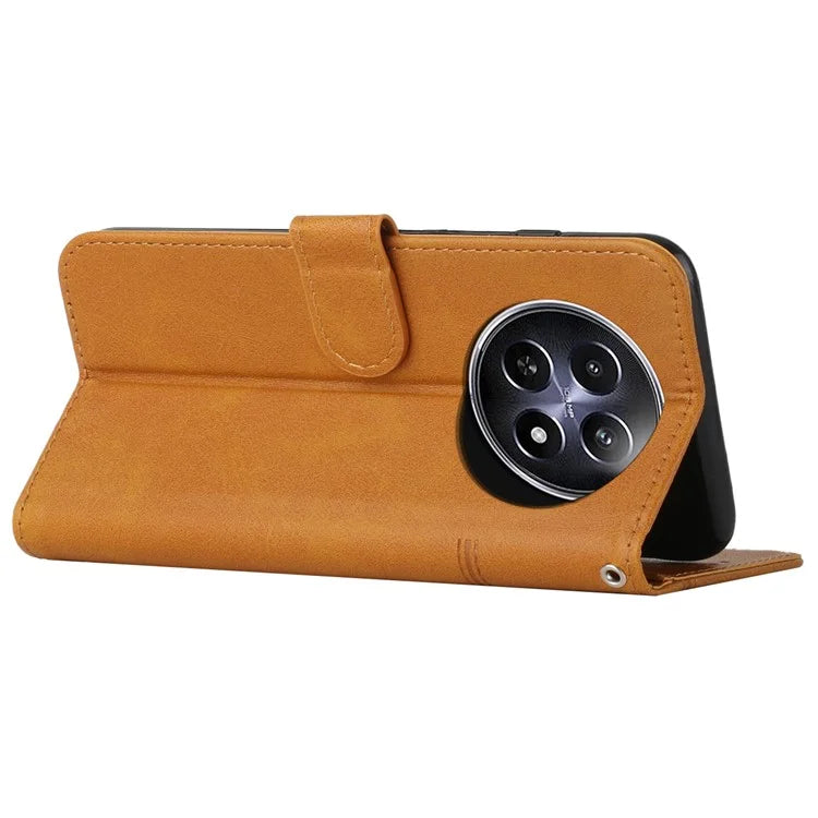 For Realme 12 5G Case Fall Protection Calf Texture PU Leather Phone Cover