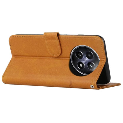 For Realme 12 5G Case Fall Protection Calf Texture PU Leather Phone Cover