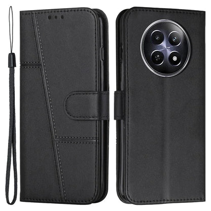 For Realme 12 5G Case Fall Protection Calf Texture PU Leather Phone Cover