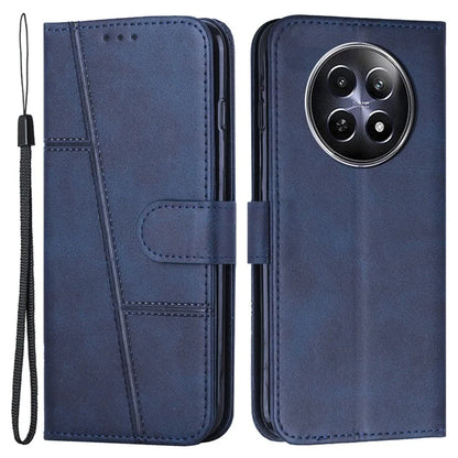 For Realme 12 5G Case Fall Protection Calf Texture PU Leather Phone Cover