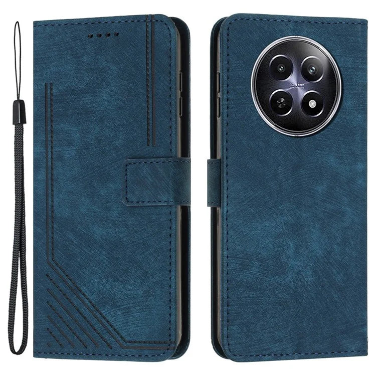 For Realme 12 5G Shockproof Cell Phone Case Imprinted PU Leather Wallet Phone Shell