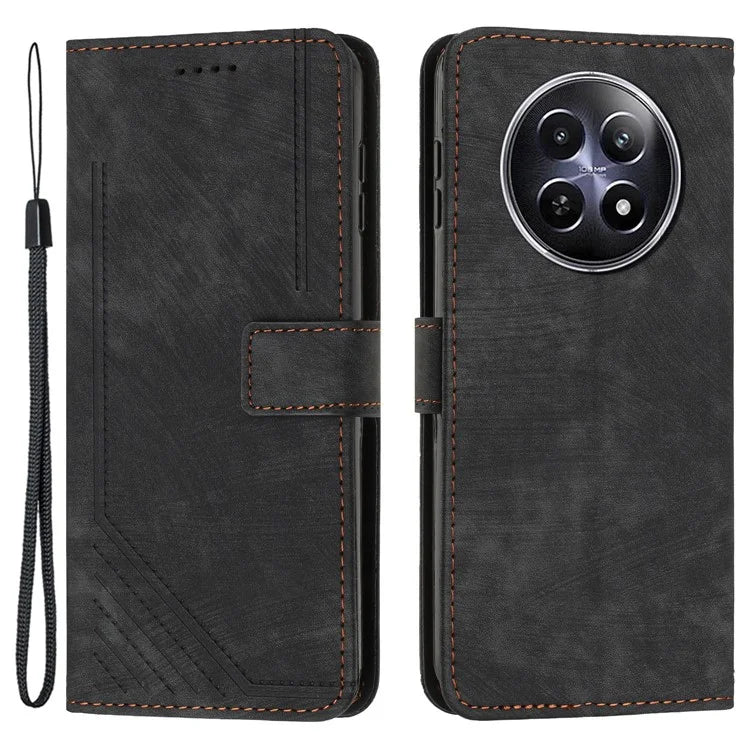 For Realme 12 5G Shockproof Cell Phone Case Imprinted PU Leather Wallet Phone Shell
