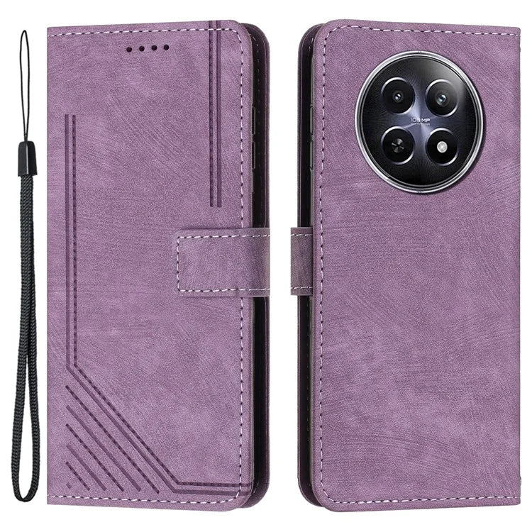 For Realme 12 5G Shockproof Cell Phone Case Imprinted PU Leather Wallet Phone Shell