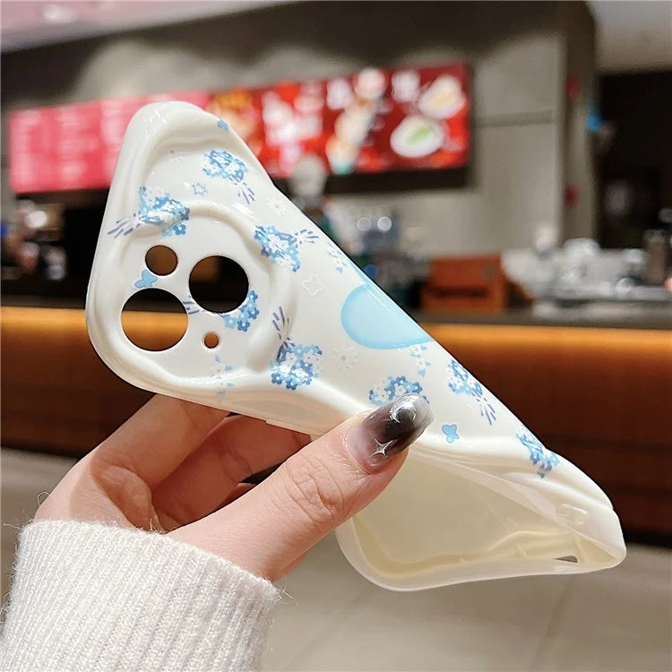 For iPhone 14 Back Case Soft TPU Pattern Printing Back Phone Cover