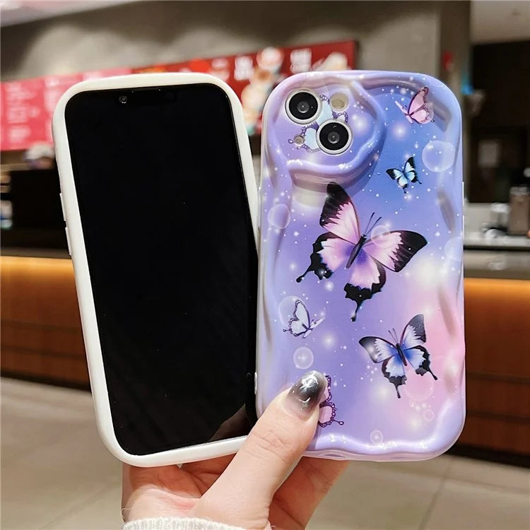 For iPhone 14 Back Case Soft TPU Pattern Printing Back Phone Cover