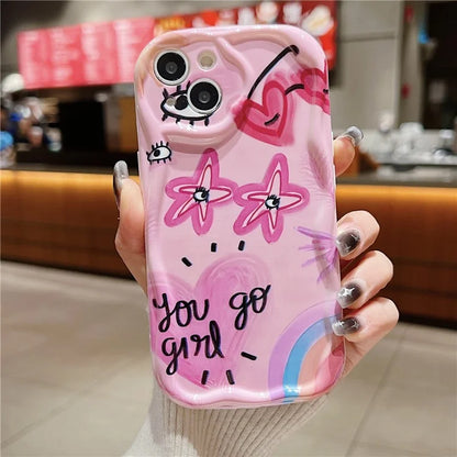 For iPhone 14 Back Case Soft TPU Pattern Printing Back Phone Cover