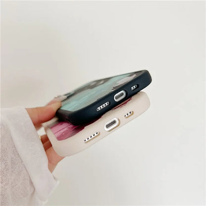For iPhone 15 Cell Phone Case Anti-drop TPU Pattern Printed Round Edge Cover