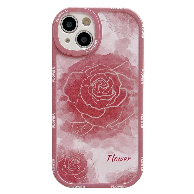 For iPhone 15 Cell Phone Case Anti-drop TPU Pattern Printed Round Edge Cover