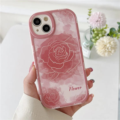 For iPhone 15 Cell Phone Case Anti-drop TPU Pattern Printed Round Edge Cover