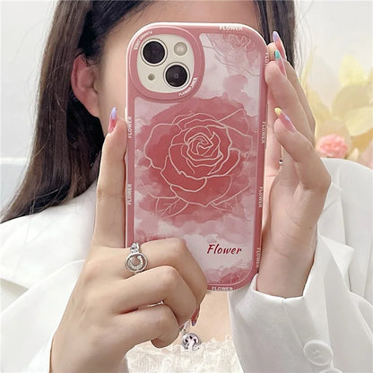 For iPhone 15 Cell Phone Case Anti-drop TPU Pattern Printed Round Edge Cover