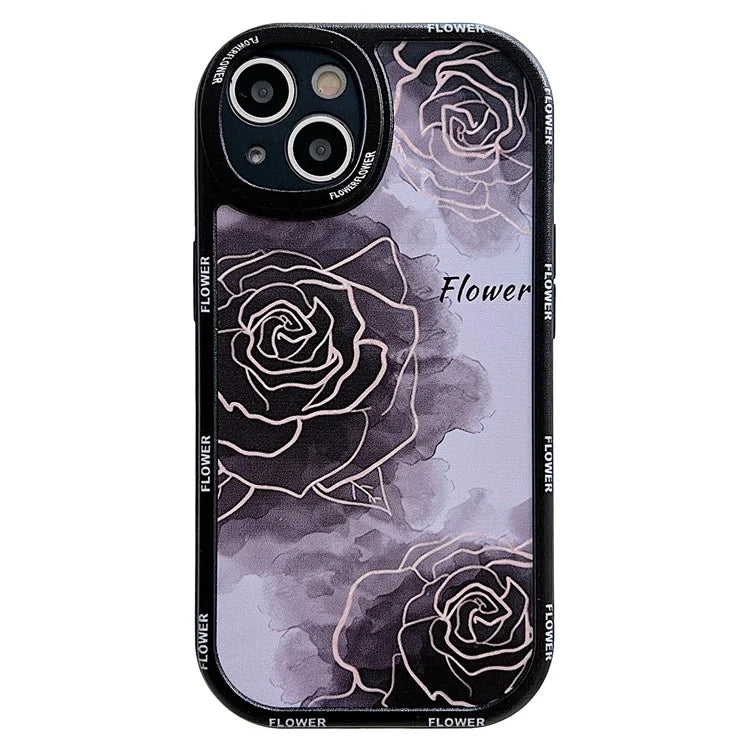 For iPhone 15 Cell Phone Case Anti-drop TPU Pattern Printed Round Edge Cover