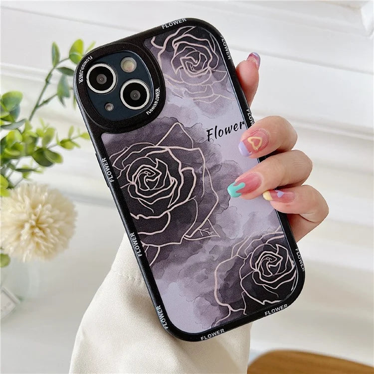 For iPhone 15 Cell Phone Case Anti-drop TPU Pattern Printed Round Edge Cover