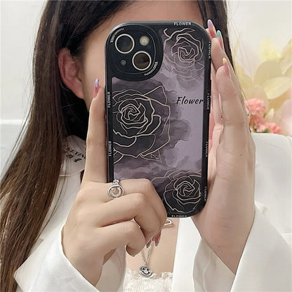 For iPhone 15 Cell Phone Case Anti-drop TPU Pattern Printed Round Edge Cover