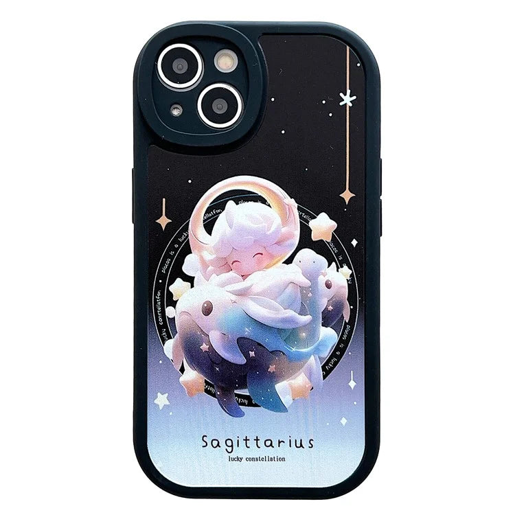 For iPhone 15 Cell Phone Case Anti-drop TPU Pattern Printed Round Edge Cover