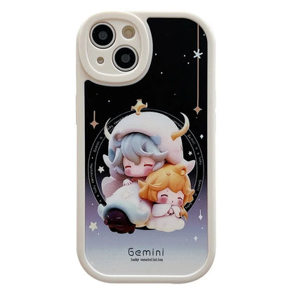 For iPhone 15 Cell Phone Case Anti-drop TPU Pattern Printed Round Edge Cover