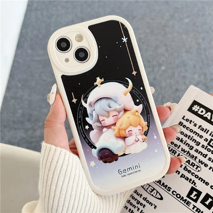 For iPhone 15 Cell Phone Case Anti-drop TPU Pattern Printed Round Edge Cover