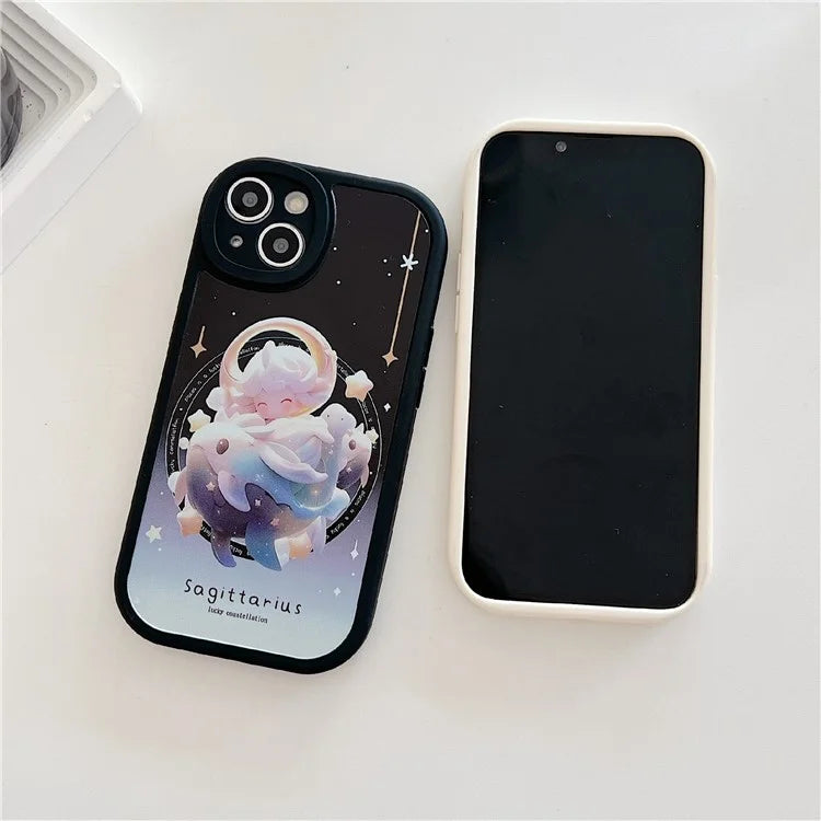 For iPhone 15 Cell Phone Case Anti-drop TPU Pattern Printed Round Edge Cover