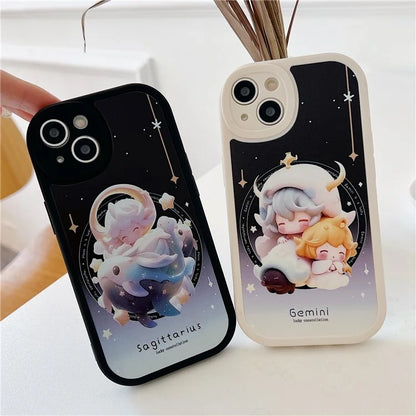 For iPhone 15 Cell Phone Case Anti-drop TPU Pattern Printed Round Edge Cover