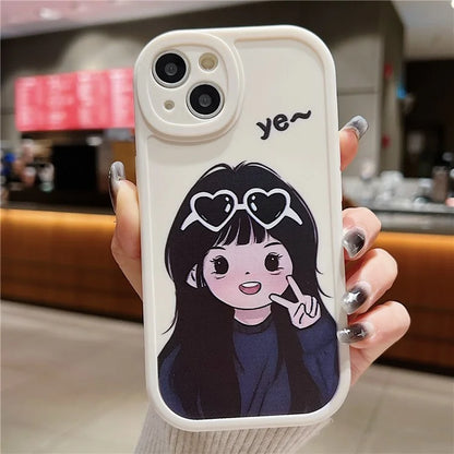 For iPhone 15 Cell Phone Case Anti-drop TPU Pattern Printed Round Edge Cover