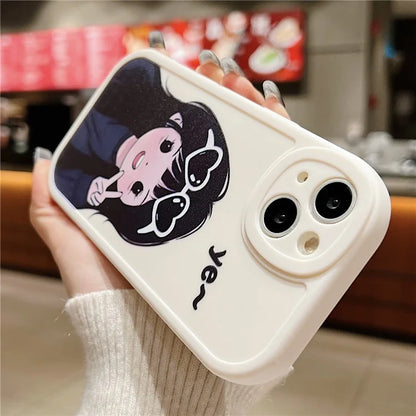 For iPhone 15 Cell Phone Case Anti-drop TPU Pattern Printed Round Edge Cover