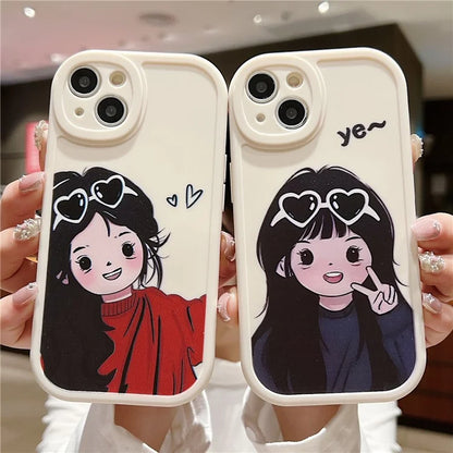 For iPhone 15 Cell Phone Case Anti-drop TPU Pattern Printed Round Edge Cover